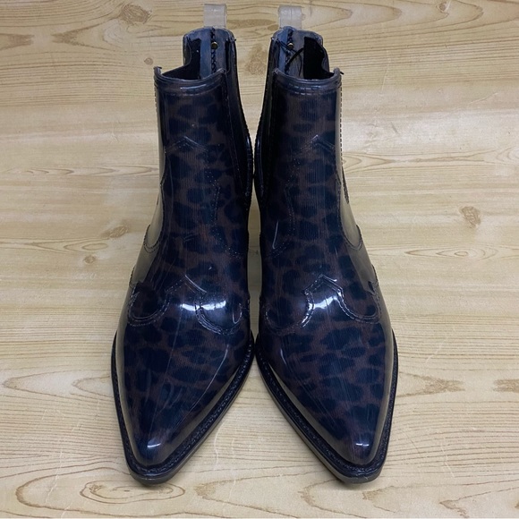 Sam Edelman Animal Print Ankle Boots Booties Pointed Toe Block Heel Sz 6 - Picture 4 of 15